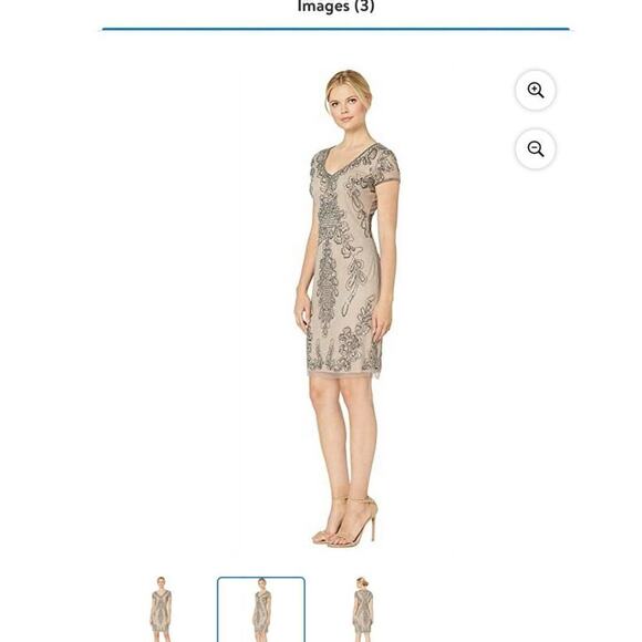 Adrianna Papell Women’s Beaded Mesh Cocktail Dress / Size-8 - Picture 12 of 16